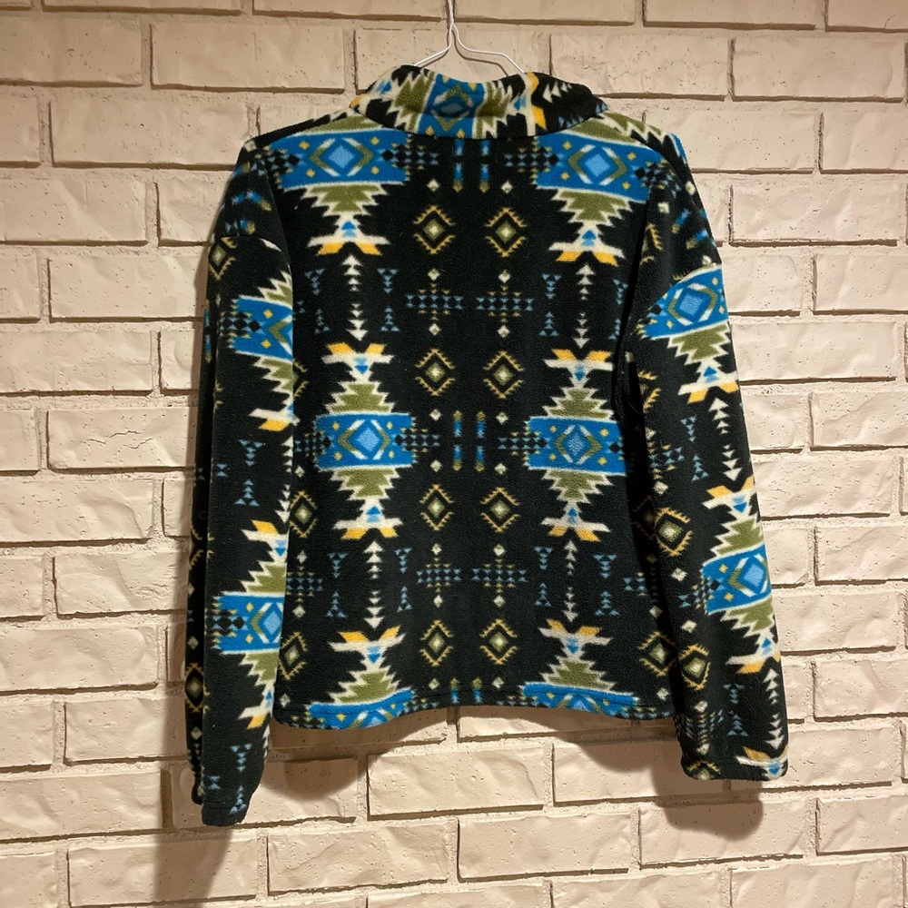Tribal Pattern Fleece Quarter Zip - Picture 2 of 3